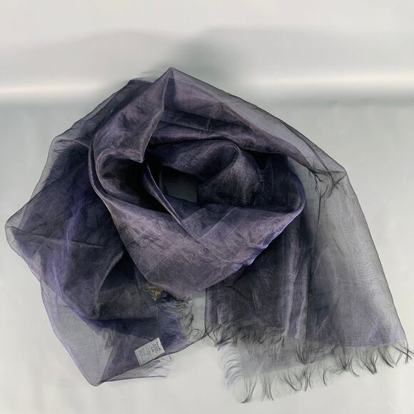 LOULOU de LA FALAISE Blue Indigo Silk Scarf - Picture 1 of 4